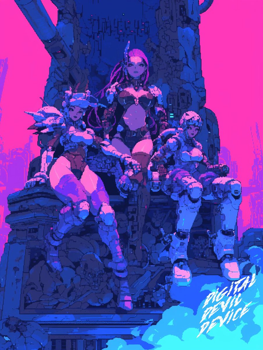 DigitalDevilDev's tweet photo. Three sisters
#DigitalDevilDevice #digitalart #aiart #scifiart #pixelart #neotokyo #cyberpunk #サイバーパンク #赛博朋克 #사이버펑크 https://t.co/kcyGyWcUFW