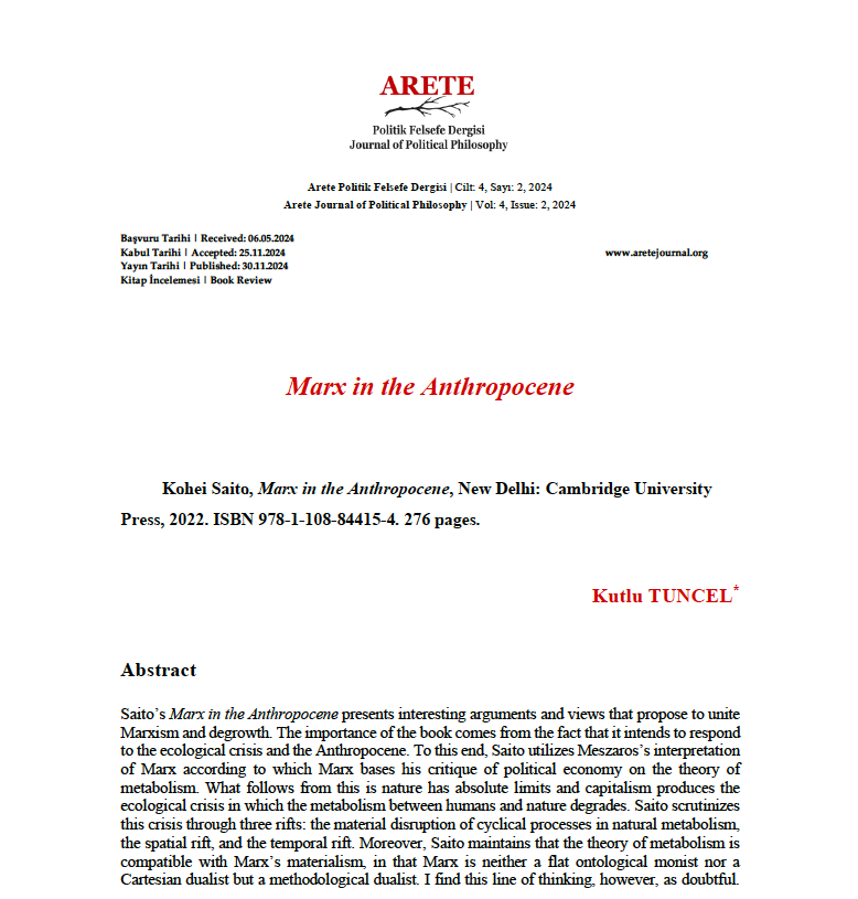 Arete Politik Felsefe Dergisi tweet media