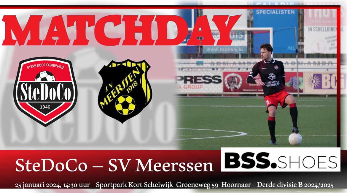 1Stedoco's tweet photo. MATCHDAY!
Vanmiddag spelen we tegen sv Meerssen dat het goed doet in de 2e periode. Aftrap om 14:30 uur. ๐ดโซ๏ธ #stemee
https://t.co/oUX070HPZD https://t.co/B5tlFuzoq1