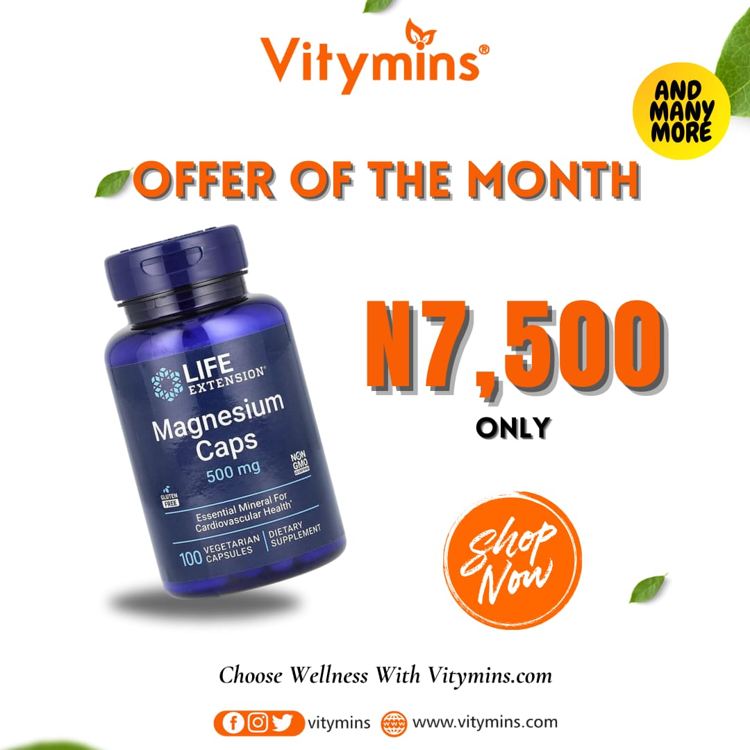 vitymins's tweet photo. DEAL OF THE MONTH.
Price: N7,500.
Offer whole stocks last.
Get 3 forms of magnesium (Magnesium citrate, Magnesium oxide and Magnesium succinate) in this LIFE EXTENSION Magnesium Caps. ORDER on our website https://t.co/jkcg0pH6Bt or send us a DM
#Vitymins
#Magnesium https://t.co/ejgktm1tZv