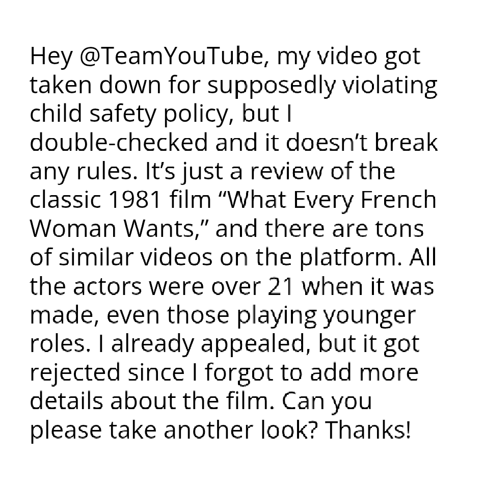 SEASONER_'s tweet photo. @TeamYouTube I attached a picture explaining my problem since it was too long to type out here, and here’s the link to the video. https://t.co/iB5bRACmTH Can you please check it out? Thanks! https://t.co/w0hqeye6ze