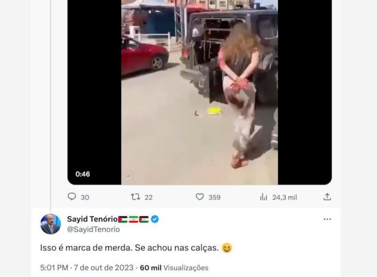 - Uma das israelenses que foi libertada hoje é Naama Levy, a mesma que foi exibida como troféu pelas ruas de Gaza pelo terrorista palestino Muhammad Abu Aseed, já eliminado no contra-ataque israelense. Foi essa jovem que o militante de esquerda pró-palestino e vice-presidente do