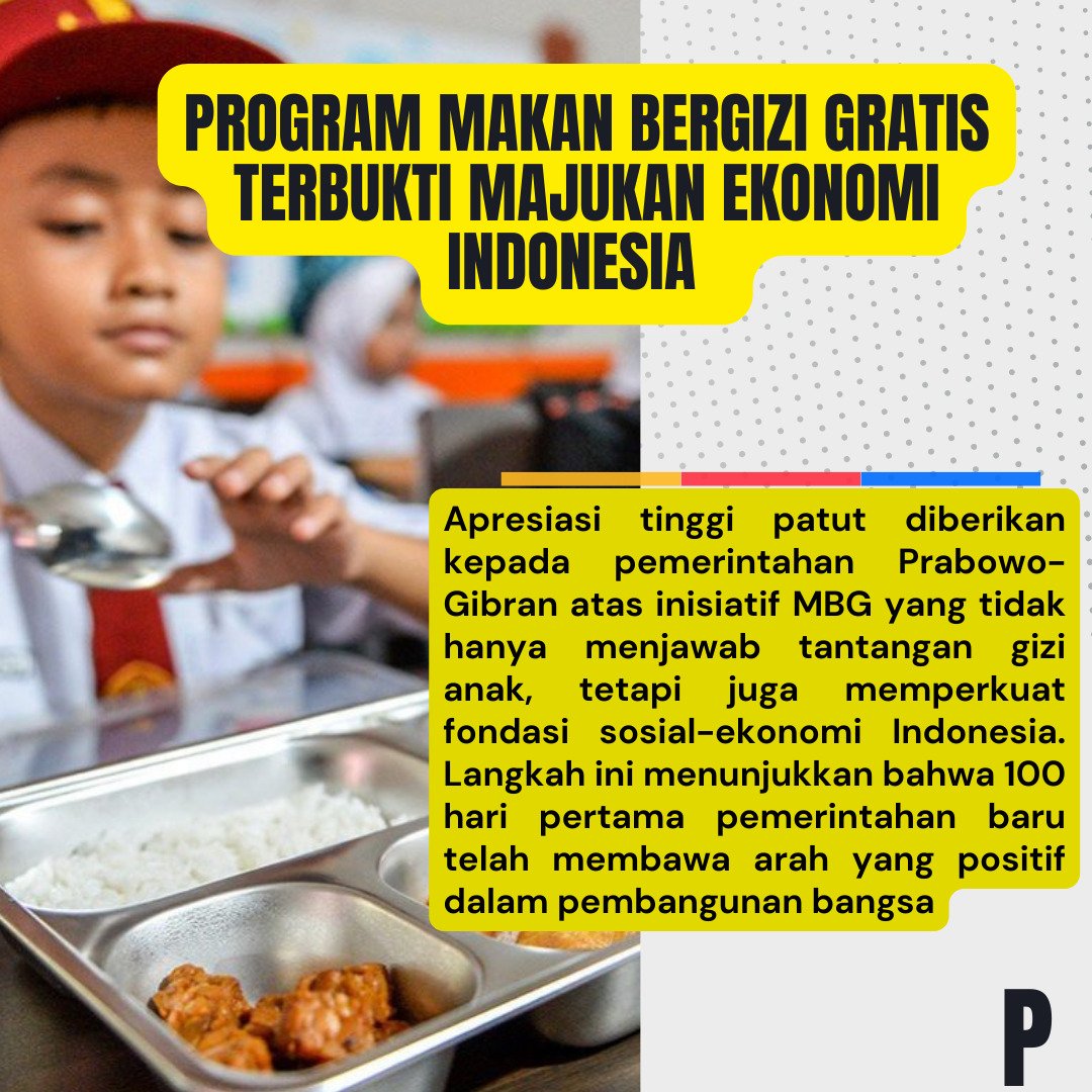 dicky_novera's tweet photo. Program Makan Bergizi Gratis (MBG) bukan hanya investasi dalam kesehatan, tetapi juga dalam ekonomi Indonesia. Generasi sehat, masa depan ekonomi yang lebih kuat 💡📊 #EkonomiKuat #ProgramMBG #EkonomiTangguh https://t.co/c603qXLRMT