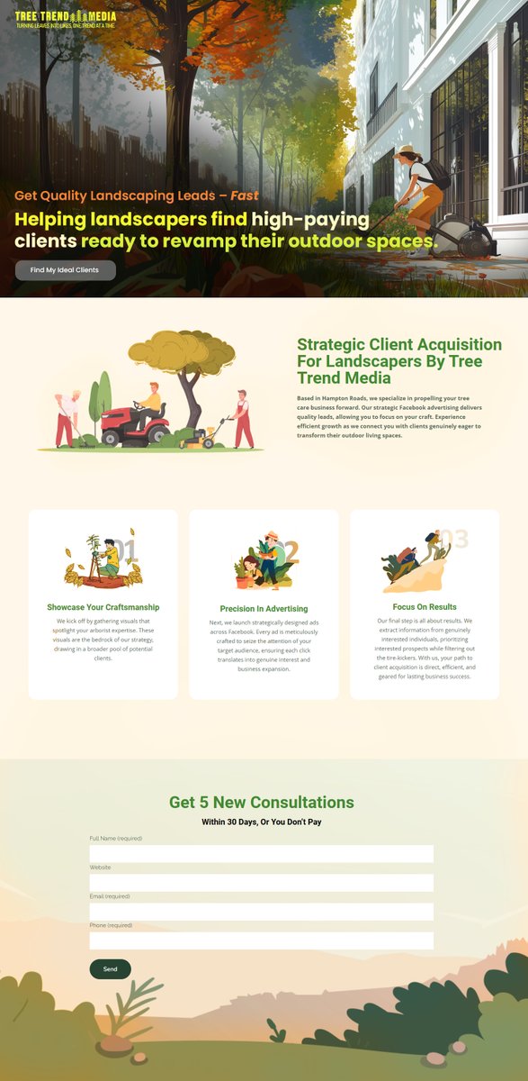 High Converting website for a Marketing Agency

Targeting Landscapers to get them more clients