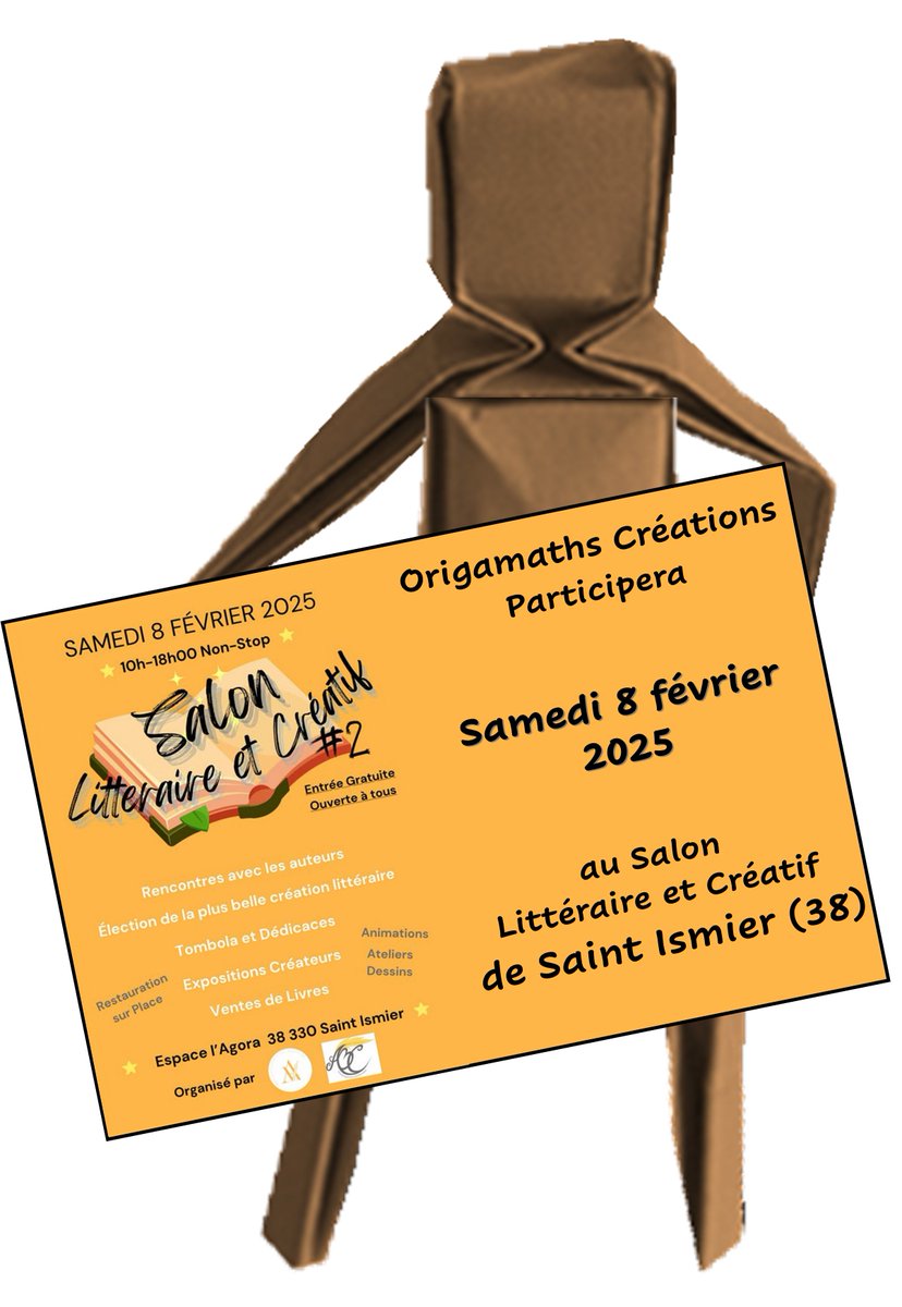 ORIGAMATHS's tweet photo. Les Origamaths seront du côté de Grenoble le 8 février !
https://t.co/ftb7uFGzTy https://t.co/h9HAt4Xyzn
