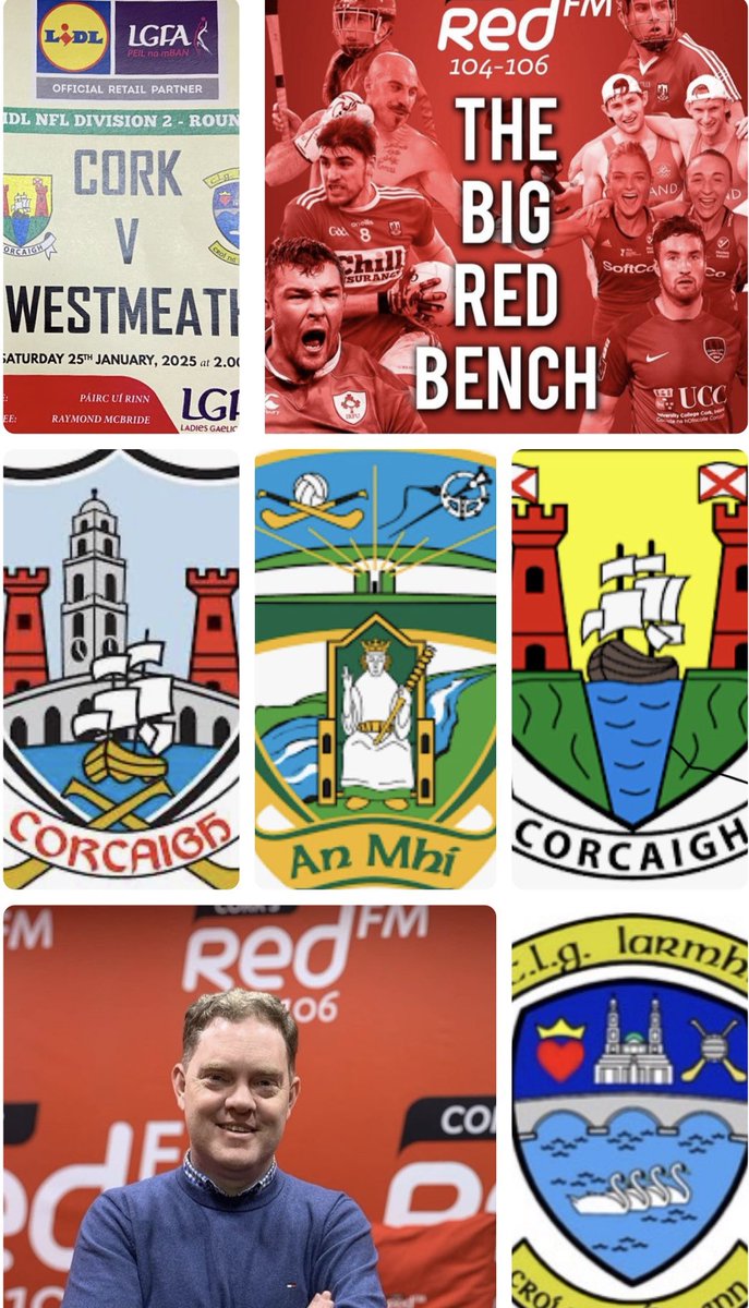 Ger McCarthy (@germccarthy74) on Twitter photo WHAT an afternoon of #sport lies ahead.
JOIN <a href="/CorksRedFM/">Red FM</a> <a href="/BigRedBench/">RedFM Sport</a> Ger McCarthy for LIVE updates and reaction from
🏆 <a href="/lidl_ireland/">Lidl Ireland</a> <a href="/LadiesFootball/">Ladies Football</a> Nat League Div2
🔴⚪️ <a href="/CorkLGFA/">Cork LGFA</a> 🆚 🟣⚪️ <a href="/WestmeathLFGA/">WestmeathLGFA</a>
🏟️ Páirc Uí Rinn ⏱️ 14:00
🏆 <a href="/AllianzIreland/">Allianz Ireland</a> <a href="/officialgaa/">The GAA</a> Div2
🔴⚪️ WHAT an afternoon of #sport lies ahead.
JOIN <a href="/CorksRedFM/">Red FM</a> <a href="/BigRedBench/">RedFM Sport</a> Ger McCarthy for LIVE updates and reaction from
🏆 <a href="/lidl_ireland/">Lidl Ireland</a> <a href="/LadiesFootball/">Ladies Football</a> Nat League Div2
🔴⚪️ <a href="/CorkLGFA/">Cork LGFA</a> 🆚 🟣⚪️ <a href="/WestmeathLFGA/">WestmeathLGFA</a>
🏟️ Páirc Uí Rinn ⏱️ 14:00
🏆 <a href="/AllianzIreland/">Allianz Ireland</a> <a href="/officialgaa/">The GAA</a> Div2
🔴⚪️