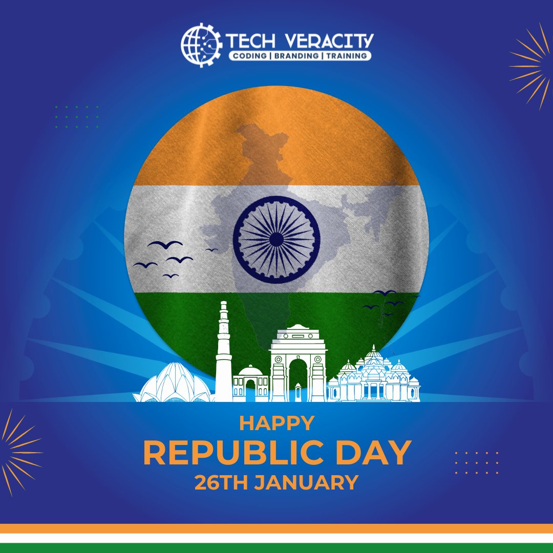 tech_veracity's tweet image. Happy Republic Day from Tech Veracity! Empowering skills with pride and passion!
.
#republicday2025 #techveracity #empoweringskills #happyrepublicday #indianpride #learningjourney #celebrateindia #futureleaders #techcareers #proudtobeindian