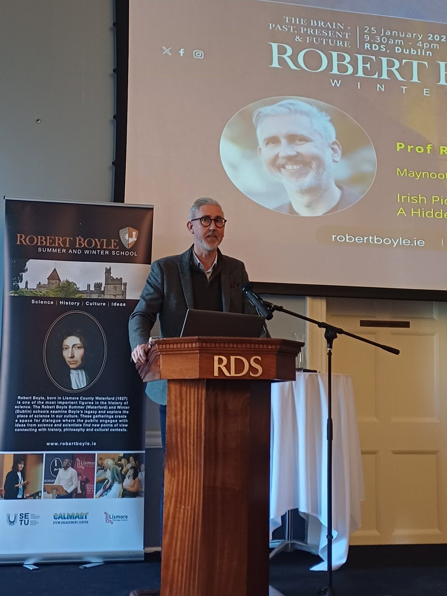 RobertBoyleFRS's tweet photo. @RRocheNeuro of @MaynoothUni @MUpsychdept speaks to the importance of #Science #STEM in today's world championing Pioneers of Science @NeuroscienceIRL @Researchirel @SETUIreland @FENSorg @tcddublin @WaterfordCounci #rbws2025  #STEM4ALL https://t.co/Vnl0e8Zn3c
