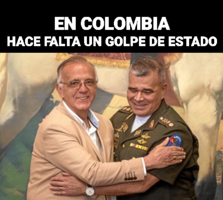 jpradach1's tweet photo. Cero machas..!!
Sólo quedan 2 salidas: 
1. Paro Nacional indefinido..
2. Gólpe de Estado..
Cuál vamos a aplicar..??
RÉSPÉTEN a Colombia Hijuepútas. https://t.co/6uTx1C6Rtb