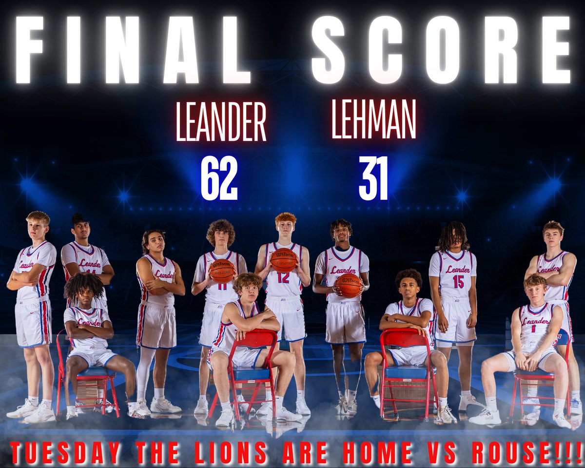 Lion Basketball (@llionhoops) on Twitter photo Lions get another road win! Also, another program sweep for the Lions with 9th and JV wins. We move to 21-6 and 8-1!
<a href="/Ryderbradley3/">Ryder Bradley</a> 18 pts
<a href="/Ephrance_10/">Ephrance Steele</a> 13 pts
<a href="/lukelavin77/">@lukelavin</a> 8 pts
<a href="/LeanderisdATH/">Leander ISD Athletics</a> <a href="/LHS_principal20/">Leander HS Principal</a> <a href="/varsity_news/">Varsity News</a> <a href="/Tabchoops/">๐๐ผ๐ฝ๐พ๐๐</a> <a href="/hoopinsider/">Hoopinsider</a> <a href="/atx_hoops/">CAPITAL CITY HOOPS</a> <a href="/TexasHoopsGASO/">TexasHoops/GASO ๐</a> Lions get another road win! Also, another program sweep for the Lions with 9th and JV wins. We move to 21-6 and 8-1!
<a href="/Ryderbradley3/">Ryder Bradley</a> 18 pts
<a href="/Ephrance_10/">Ephrance Steele</a> 13 pts
<a href="/lukelavin77/">@lukelavin</a> 8 pts
<a href="/LeanderisdATH/">Leander ISD Athletics</a> <a href="/LHS_principal20/">Leander HS Principal</a> <a href="/varsity_news/">Varsity News</a> <a href="/Tabchoops/">๐๐ผ๐ฝ๐พ๐๐</a> <a href="/hoopinsider/">Hoopinsider</a> <a href="/atx_hoops/">CAPITAL CITY HOOPS</a> <a href="/TexasHoopsGASO/">TexasHoops/GASO ๐</a>