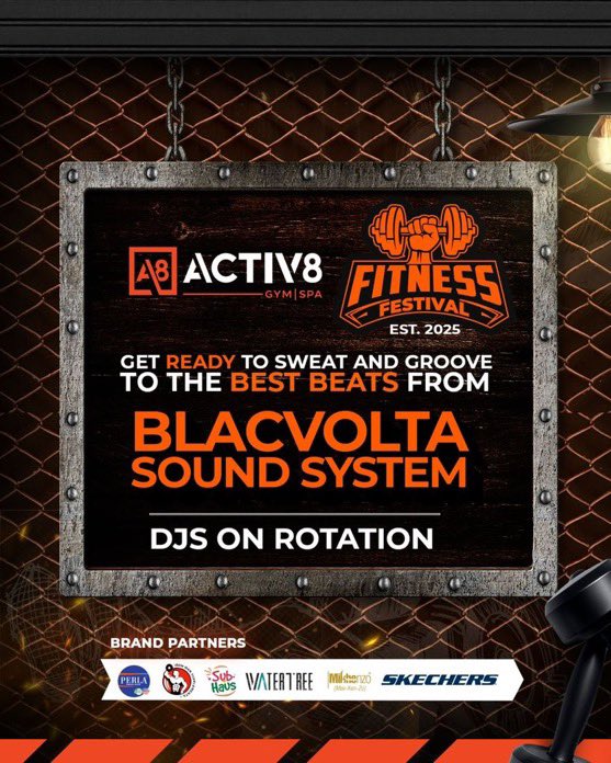 1real_Jayb's tweet photo. Let’s bring the fun back to fitness! 🔥 The #Activ8FitnessFestival is your ultimate opportunity to combine fitness and entertainment. With a special 50% OFF promo, you pay just 125 GHC for an action-packed experience featuring workouts and live DJ sessions. #GetFitGetLit https://t.co/gJRWt65JMU