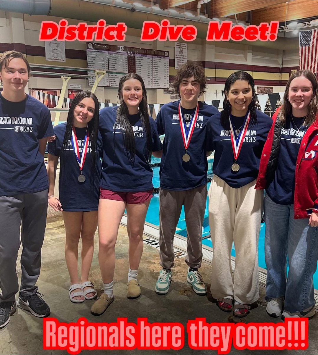 District Diving Results: 

Girls-
Leslie Monreal- DISTRICT CHAMPION
Victoria Garza - 2nd place 
Randi Surguy- 5th place 

Boys- 
Kainoa Reese - District Champion
Riddick Winter- 5th place 

All divers advanced to regionals!

<a href="/HumbleISD_Ath/">Humble ISD Athletics</a> <a href="/HumbleISD_AHS/">The Atascocita HS</a>