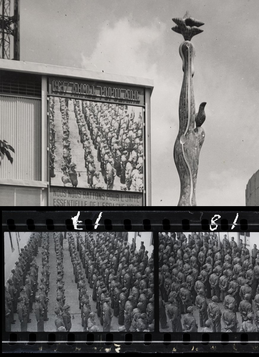 De pasada, revelo además en el artículo una importante contribución de la fotógrafa Gerda Taro al pabellón. Una instantánea suya figuró en el fotomural que Renau hizo para la fachada principal (el negativo cortesía de <a href="/ICPhotog/">ICP</a>).