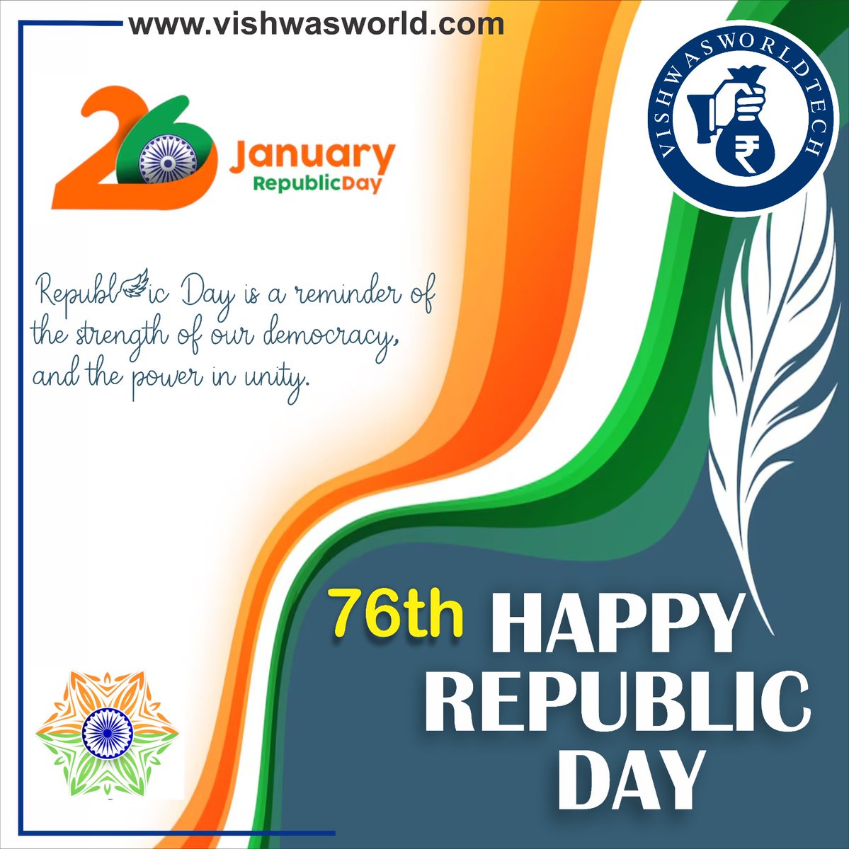 Vishwas_World's tweet photo. Invest in the future of a stronger India this Republic Day! Secure your dreams with Vishwas Investment and take a step towards financial freedom. 💼✨

Visit Website - https://t.co/Lc17VJ4Qzy
Call To -9353794637 https://t.co/5RZcIHQzq3