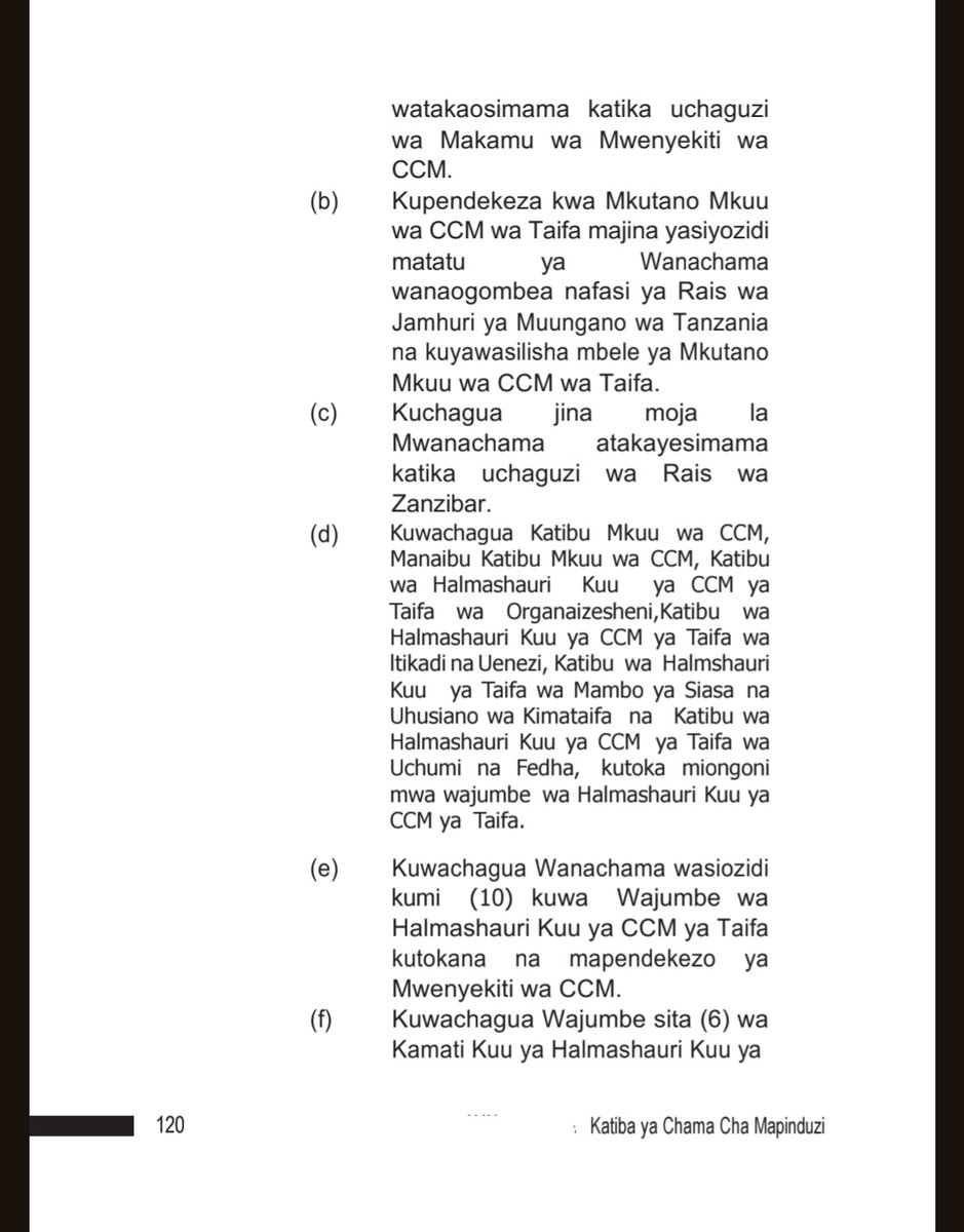 thomasjkibwana's tweet photo. Baba Mwita, mimi si mwanasheria kama wewe, hivyo nitalieleza jambo hili kwa uelewa wangu wa kawaida kuhusu utaratibu uliotumika kumteua Rais Samia kuwa mgombea wa urais wa CCM. Naomba baada ya maelezo yangu unisaidie kutueleza ni wapi hasa sheria za chama zilivunjwa, kama unavyodai.

Kwa mujibu wa Katiba ya CCM, Ibara ya 101(5)(b), Mkutano Mkuu wa Chama ndio chombo chenye mamlaka ya kuchagua jina moja la mwanachama atakayesimama kama mgombea wa urais wa Jamhuri ya Muungano wa Tanzania. Kwa maoni yangu, hili ndilo sharti kuu linaloipa Mkutano Mkuu mamlaka ya kuteua mgombea wa chama.

Baada ya baadhi ya wajumbe wa Mkutano Mkuu, wakiwemo akina Ngw’asi Kenani, kupendekeza jina la Rais Samia kuwa mgombea wa chama, taratibu za kichama zilifuatwa. Hii ilijumuisha Halmashauri Kuu ya Taifa (NEC) kukutana na kupitisha azimio la kumtaka Rais Samia kuwa mgombea wa chama.

Ibara ya 103(b) ya Katiba ya CCM inaeleza kwamba, wakati wa uchaguzi, Halmashauri Kuu ina mamlaka ya kupendekeza majina yasiyozidi matatu ya wanachama wanaogombea nafasi ya urais. Kwa hiyo, pale Halmashauri Kuu ilipokaa na kupitisha jina la Rais Samia, ilikuwa inatekeleza wajibu wake kikanuni na kisheria.

Baada ya azimio la Halmashauri Kuu, hoja hiyo ilipelekwa kwenye Mkutano Mkuu wa Chama. Ukirejea tena Ibara ya 101(5)(b), Mkutano Mkuu ndio chombo chenye mamlaka ya kuchagua rasmi jina la mgombea wa urais. Kabla ya kupiga kura ya kuteua mgombea, Mkutano Mkuu ulipiga kura ya kusimamisha kanuni za kawaida kwa mujibu wa Katiba ya CCM ili kuruhusu mchakato kuendelea.

Kwa hivyo, hayo ni maelezo yangu ya msingi kwa mujibu wa Katiba ya CCM. Ningependa sana unieleze ni wapi hasa sheria ya chama ilivunjwa katika mchakato huu. Nitafurahi kujifunza kutoka kwako.

Msajili wa Vyama anaweza ihukumu CCM kwa kutumia Katiba yao tu. Tukumbuke vyama vina sheria zao ila pia zina tamaduni zao. Ila katika kutoa hukumu na adhabu, Msajili anaweza kuangalia sheria na kanuni za chama tu na sio utamaduni. 

Ila nipo tayari kujifunza maana haya nilioandika ni kwa uelewa ambao mimi ninao. Huenda unauelewa zaidi ukatusaidia.
