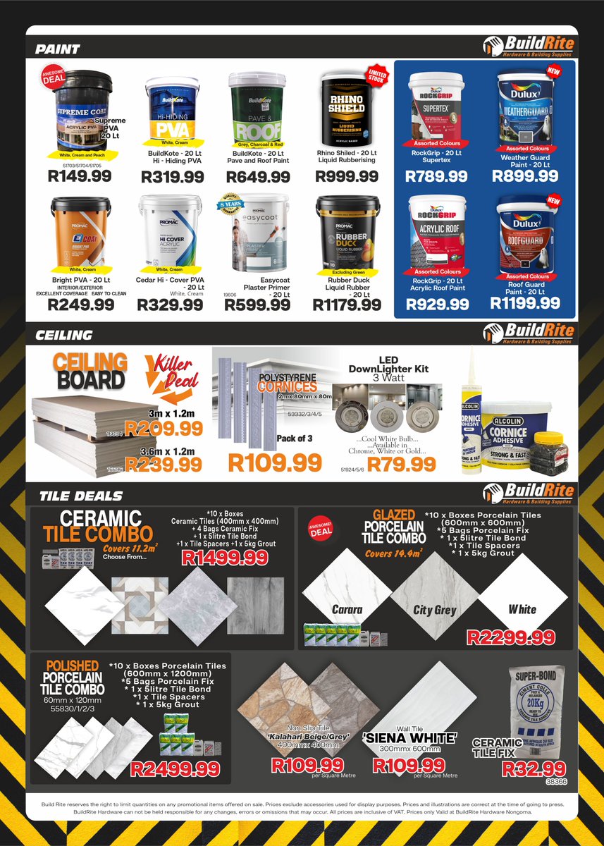 BuildriteH's tweet photo. Build Rite Hardware Back to Site Sale is now on at Nongoma...Are you ready for these Crazy Prices and many more Amazing deals!!!📷

#nongoma #zululand #kwazulunatal #035 #3950 #buildrite #buildritehardware #hardware #hardwarestore #affordable #dream https://t.co/o6t8voXa8A
