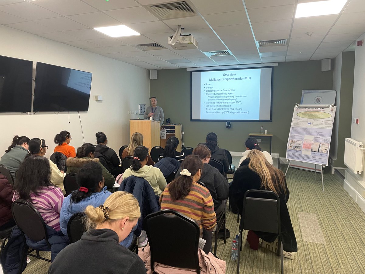South Infirmary Victoria University Hospital (@sivuh) on Twitter photo Dr Stephen Mannion Consultant Anaesthesiologist presenting on Malignant Hyperthermia on Day 2 of the South-South West Theatre Foundation Programme. <a href="/Drgerardwhite/">Gerard White</a>
<a href="/BridAOSullivan/">Bridie O'Sullivan</a> <a href="/GraceReidy1/">Grace Reidy</a> <a href="/Assoc_Anaes/">Association of Anaesthetists</a> <a href="/Mercycork/">Mercy University Hospital Cork</a> <a href="/CUH_Cork/">Cork University Hospitals</a> <a href="/UHW_Waterford/">Univ Hosp Waterford</a> <a href="/hospital_kerry/">University Hospital Kerry</a> <a href="/IrelandSouthWID/">Ireland South Women & Infants Directorate</a> Dr Stephen Mannion Consultant Anaesthesiologist presenting on Malignant Hyperthermia on Day 2 of the South-South West Theatre Foundation Programme. <a href="/Drgerardwhite/">Gerard White</a>
<a href="/BridAOSullivan/">Bridie O'Sullivan</a> <a href="/GraceReidy1/">Grace Reidy</a> <a href="/Assoc_Anaes/">Association of Anaesthetists</a> <a href="/Mercycork/">Mercy University Hospital Cork</a> <a href="/CUH_Cork/">Cork University Hospitals</a> <a href="/UHW_Waterford/">Univ Hosp Waterford</a> <a href="/hospital_kerry/">University Hospital Kerry</a> <a href="/IrelandSouthWID/">Ireland South Women & Infants Directorate</a>