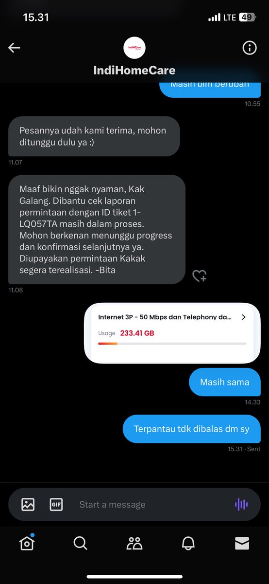 Galang_DC's tweet photo. Terpantau dm dicuekin @IndiHomeCare https://t.co/RurOROICHO