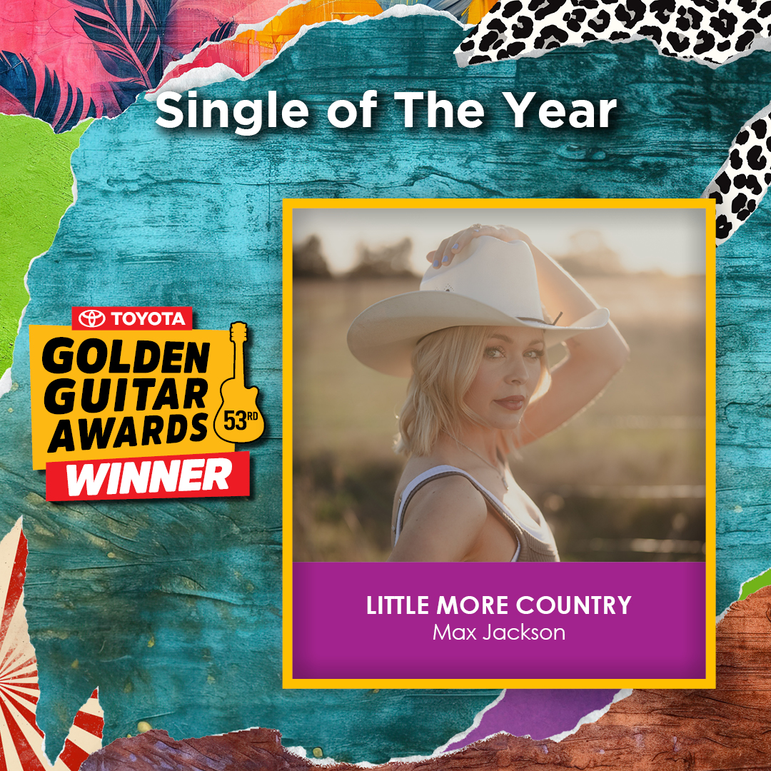 The 2025 Golden Guitar Award for Single of the Year goes to...

Max Jackson for "A LITTLE MORE COUNTRY"!

#GoldenGuitars #TCMF2025