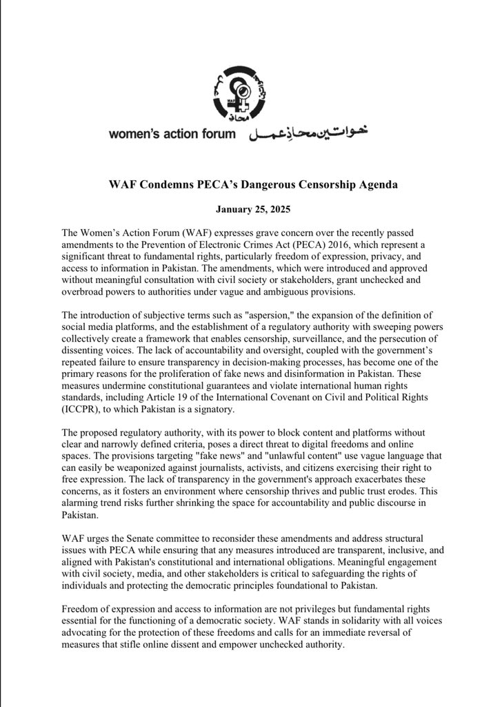 Women's Action Forum - Lahore tweet media