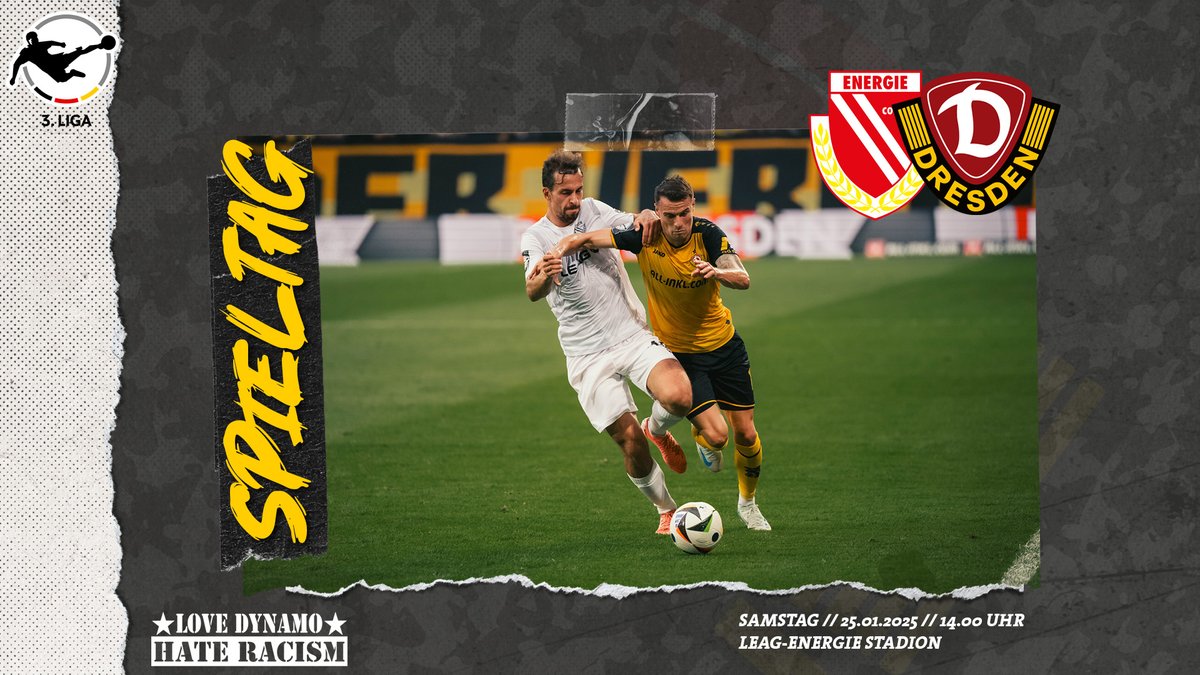 DynamoDresden's tweet photo. SPIELTAG!โ๏ธ
Kommt alle gut nach Cottbus, Dynamo-Fans und lasst uns alles raushauen fรผr den Auswรคrtssieg! ๐ช #FCESGD #sgd1953 https://t.co/E2ey00XJaa