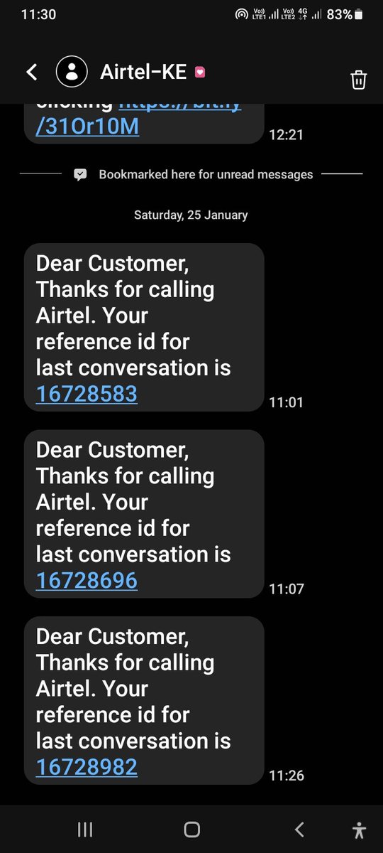 Alhaj7's tweet photo. @AIRTEL_KE am a disappointed customer.  Having bought data yet I can't access the Internet.  I've called customer care 4 times and all they tell me is to switch off my phone and on again yet no success.  Sometimes you just force us to go for other options due to your incompetency https://t.co/vJEgzHFSnW