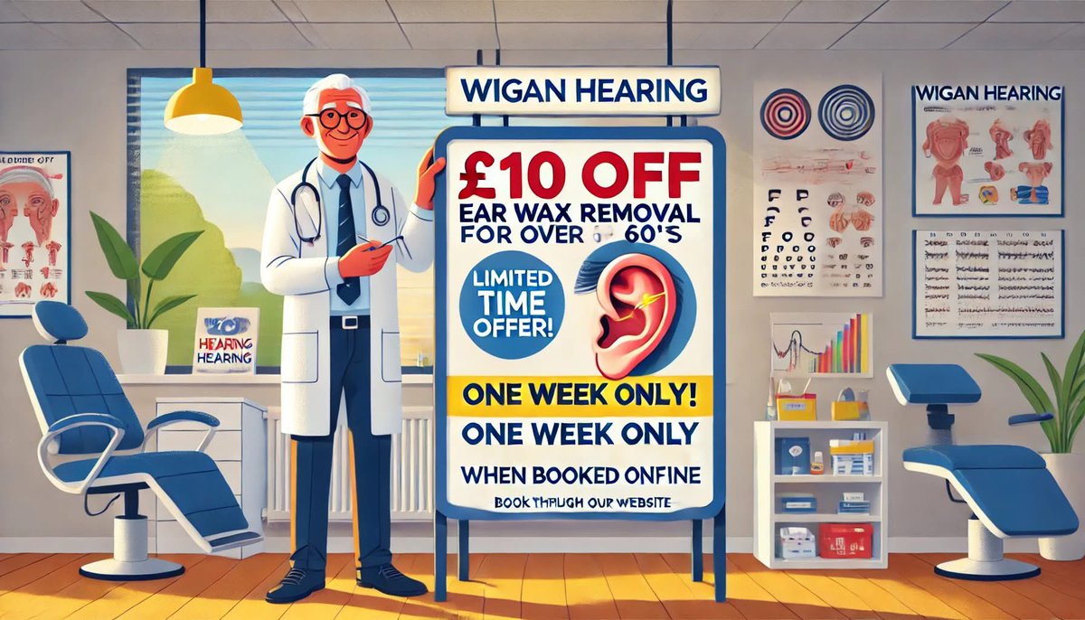🦻OVER 60'S RECEIVE £10 OFF for 1 week only. Appointment MUST be booked online using the link wiganhearing.co.uk/book-wax/ and quote OFFER on the booking form.

#shoplocalstandish #connectingwigan #wigansmallbusiness #wiganbusiness #wigan #standish
