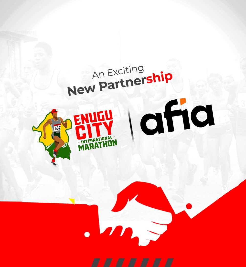 enugumarathon's tweet photo. 🎉 Exciting News!
We’re proud to welcome @AfiaTvOfficial and AFIA Radio as the official media partner for the 2025 Enugu City International Marathon!
🏃♂️🌄 Stay tuned for all the action!
#CoalCityRun #ECIM https://t.co/D1OXQaZWQL