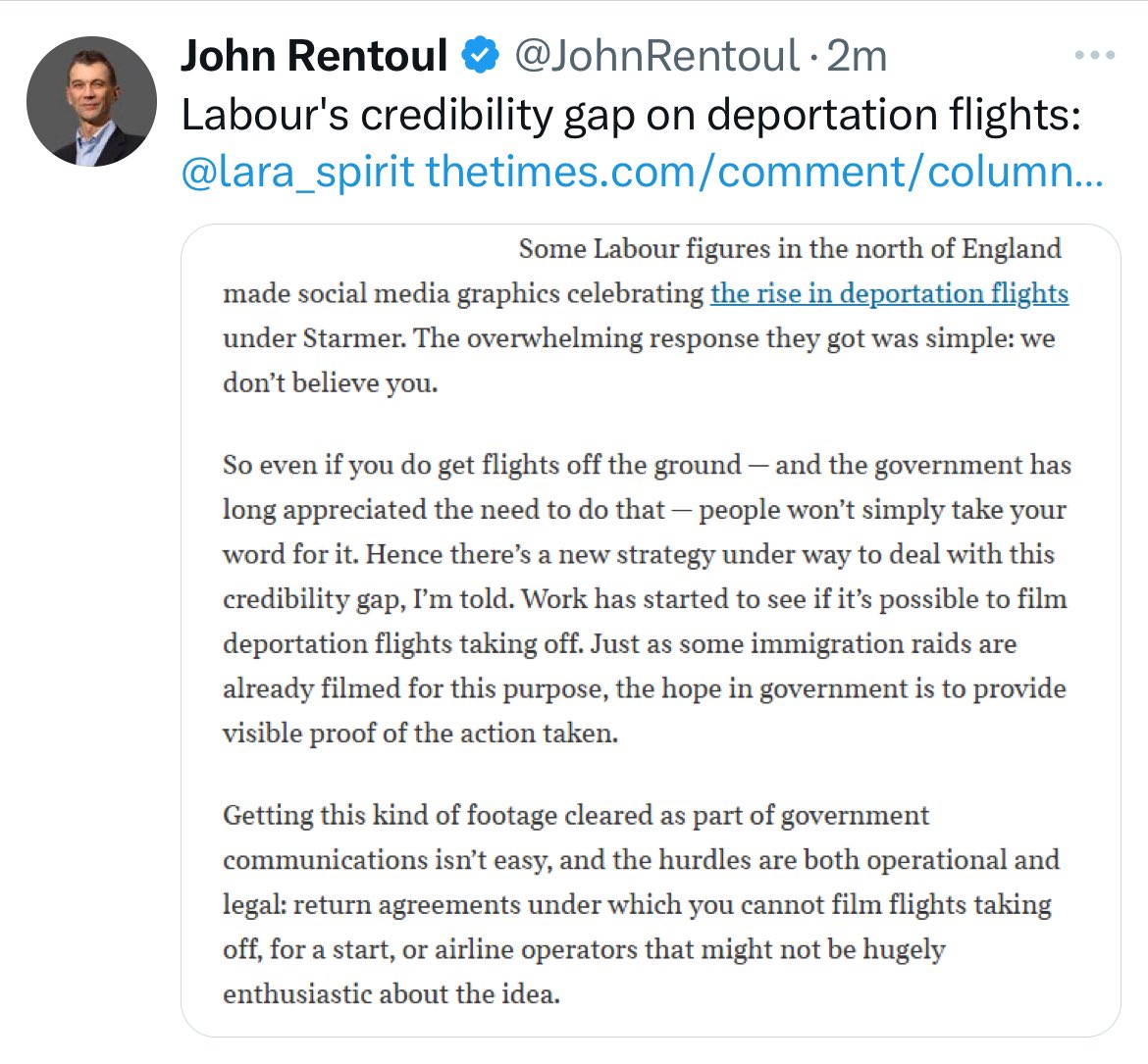 A decade of ludicrous destructive horseshit just to get this: fighting to secure video of miserable people being deported, in the hope that will convince reactionaries who hate you that you are sufficiently mean and vicious, which it will not.