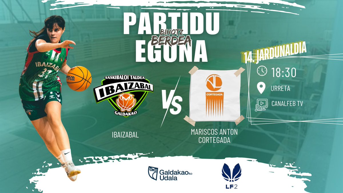 🔥𝙂𝘼𝙈𝙀 𝘿𝘼𝙔🔥

#LF2
1️⃣4️⃣.Jardunaldia
⏰ 18:30
🆚 <a href="/ADCORTEGADA/">AD CORTEGADA</a>
🏟️ Urreta 
📺:canalfeb.tv/live?l=BD98BFE…

🟢 Gure junior nesken partiduaren ostean, Urretan LF2ko bigarren itzuliari hasiera emango diogu. Etxean indartsu, bultza!