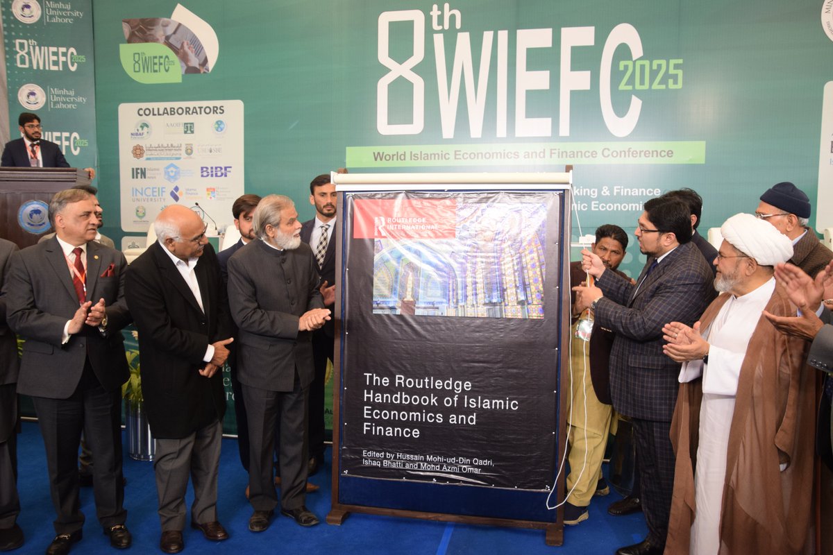 OfficialMUL's tweet photo. A moment of intellectual brilliance at the 8th WIEFC 2025 with the launch of three groundbreaking books:
1️. The Routledge Handbook of Islamic Economics and Finance
Edited by Prof. Dr. Hussain Mohi-ud-Din Qadri, Prof. Dr. Muhammad Ishaq Bhatti, and Prof. Emeritus Dato’ Dr. Mohd Azmi Omar
2️. Artificial Intelligence and the Future of Islamic Finance
Edited by Prof. Dr. Hussain Mohi-ud-Din Qadri, Prof. Dr. Ahmet Faruk Aysan, and Hassnian Ali
3️. Global Environmental Sustainability and Islamic Ethics
By Prof. Dr. Hussain Mohi-ud-Din Qadri
Each book offers valuable perspectives on Islamic economics, AI in finance, and global sustainability, contributing to the evolving landscape of knowledge.

#WIEFC2025 #DrHussainQadri #MinhajUniversity #BookLaunch #InnovationInKnowledge