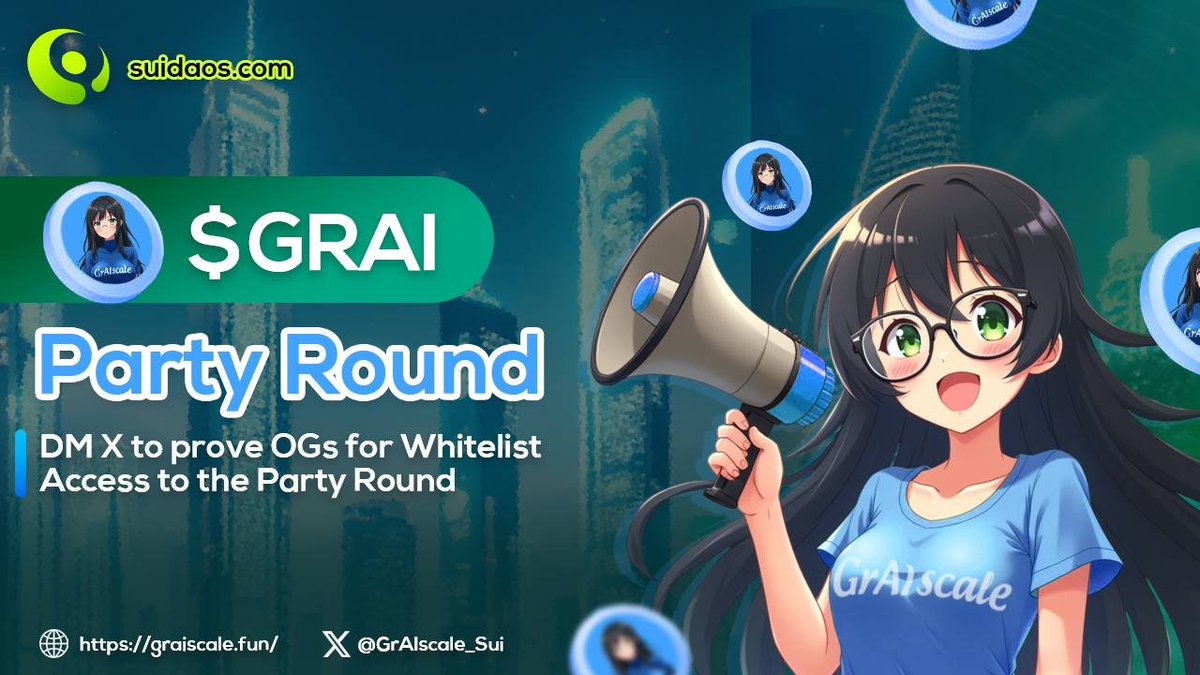 😈Emerging from Web3 and driven by innovation, GrAIscale is pioneering a completely new form of AI DAO Investment

💧$GRAI NOT YET TGE💧

Party round: $GRAI whitelist is chance to our partners with the best. Every day, we're selecting top OGs. 

To be considered for this round,