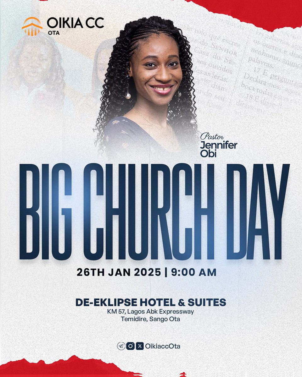We are going to be having a very special service this Sunday <a href="/OikiaccOta/">Oikia Christian Centre Ota</a> 
Come! Let’s worship! Let’s connect!
#myoikia