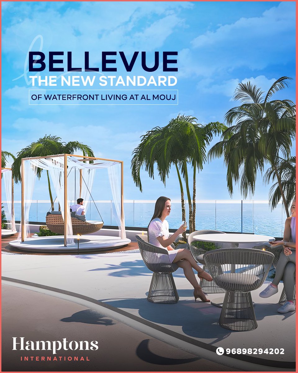 HamptonsOman's tweet photo. Discover luxury waterfront living at Bellevue, Al Mouj. 

1-2 bedroom homes with sea views, private gardens, rooftop pool, gym, and more. 

Own with 5% down, flexible plans up to 22 months. 

Call: +968 9829 4202. https://t.co/30mWJSwfcU