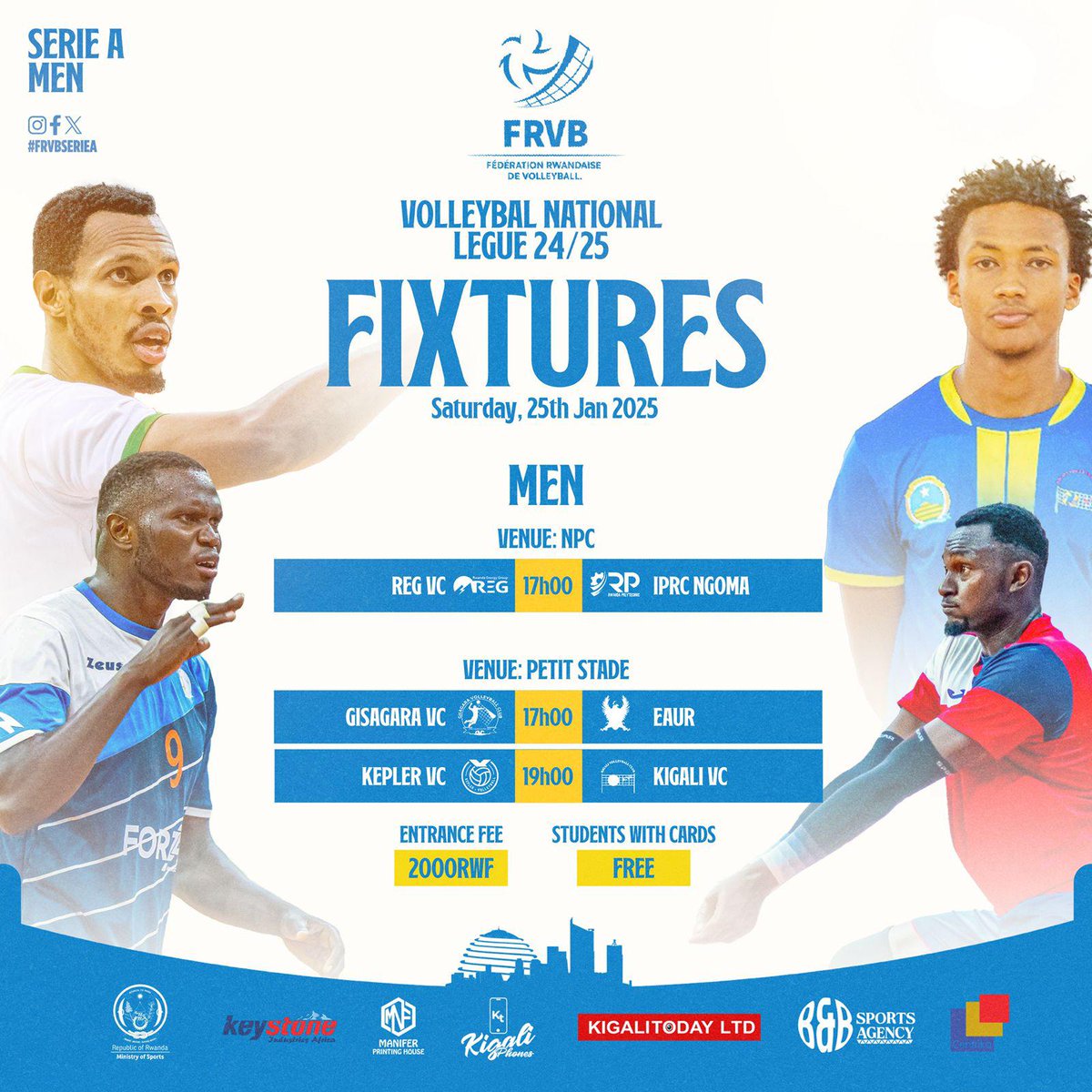 KVC_Capa's tweet photo. Hello Guys; This Saturday from 7PM we are going to be on Petit Stade court against #KeplerVC, for #FRVBSerieA #PhaseII #RoundVI
Note: Two big names in Rwanda Volleyball history will be with us for the rest of this season!
Dear Fans & Supporters of #TheCitizens; Be with us plz🙏 https://t.co/6gPBBUMEgy