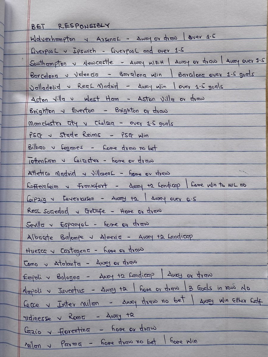 LilMoGh's tweet photo. Written Tips for the weekend🔥. All the best in your picks 🙏🏼✅ https://t.co/MrZAOYakrm