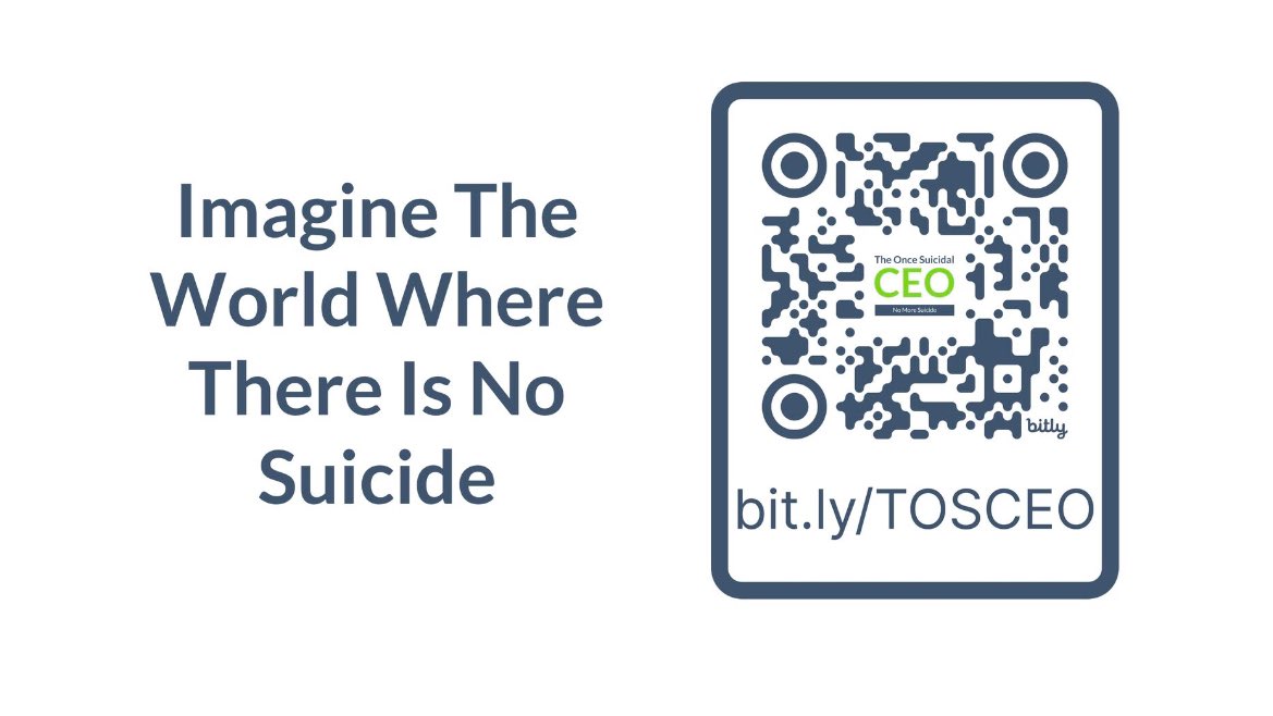 No More #Suicide

Our MISSION is to unmask the root cause of suicidal thoughts to all the world

🔑  theoncesuicidalceo.com