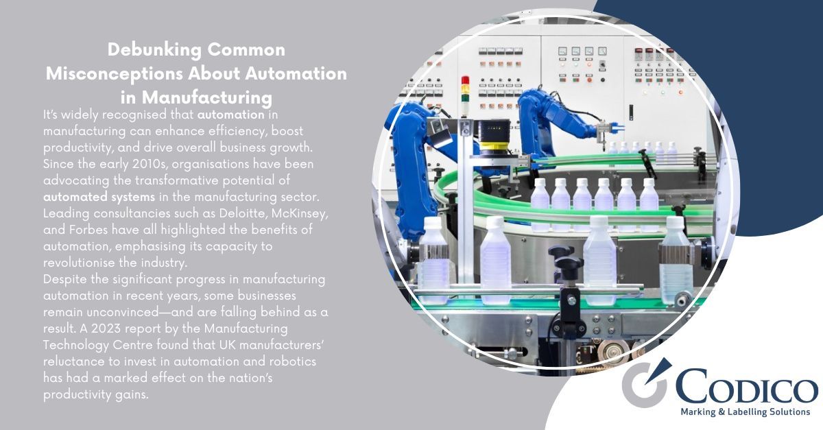 CodicoDist's tweet image. Automation in manufacturing often gets a bad rap, but the truth is far from the myths. In our blog, we’re debunking common misconceptions about automation and shedding light on its real-world benefits. #CodingAutomation #ManufacturingAutomation buff.ly/4g1KCxE