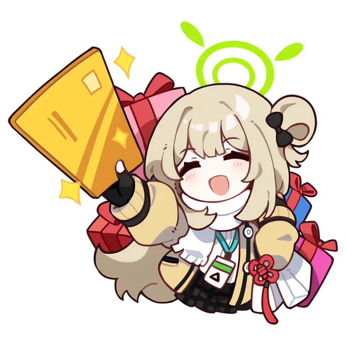 ブルアカ中国版の春節お祝いに描いたスタンプ 