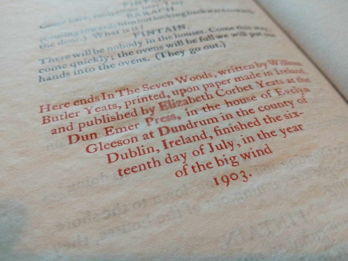 Our current weather conditions remind us of Elizabeth's colophon at the end of her first book at Dun Emer in 1903: 
'In The Seven Woods'.

Stay safe, everyone!