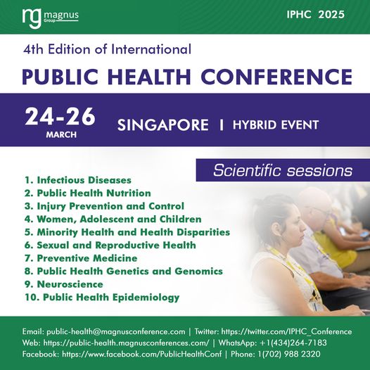 International Public Health Conference (@iphc_conference) on Twitter photo Only a few days left! submit your abstracts and secure your spot at the <a href="/IPHC_Conference/">International Public Health Conference</a> organized by <a href="/magnus_group/">Magnus Group</a>! Don't miss the opportunity to be part of groundbreaking discussions, share your research, and connect with experts
Details: public-health.magnusconferences.com
#PublicHealth25 Only a few days left! submit your abstracts and secure your spot at the <a href="/IPHC_Conference/">International Public Health Conference</a> organized by <a href="/magnus_group/">Magnus Group</a>! Don't miss the opportunity to be part of groundbreaking discussions, share your research, and connect with experts
Details: public-health.magnusconferences.com
#PublicHealth25