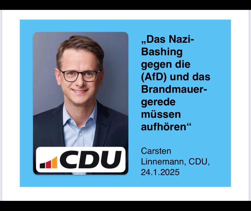 suse1603's tweet photo. #Linnemann
Der Generalsekretär der #CDU ist entweder dumm oder rechtsextrem.
Die CDU ist seit Merz als Volkspartei am Ende. https://t.co/9jeNoTJVr0