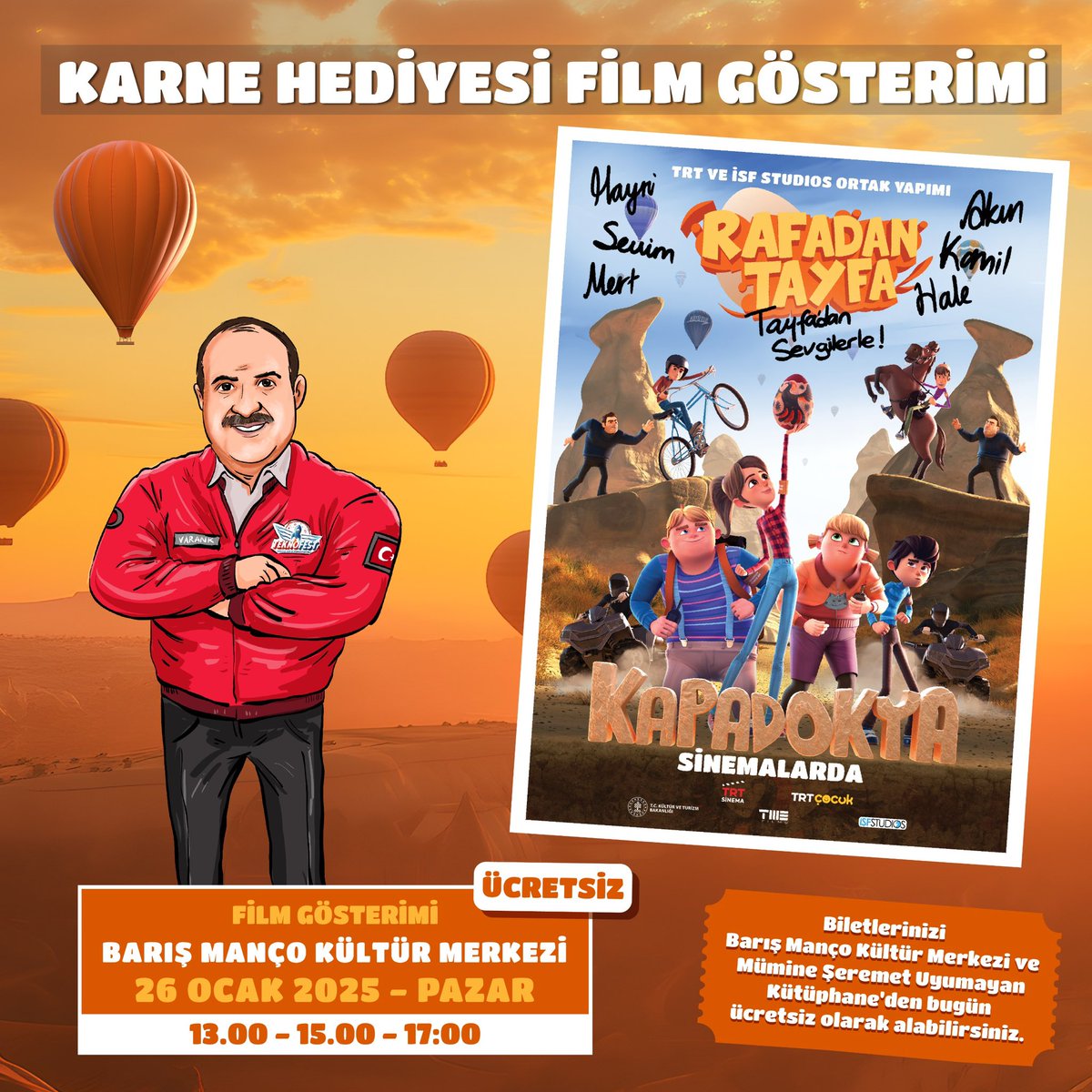 varank's tweet photo. Haydi Rafadan Tayfa’ya! 🎊

Çocuklarımıza karne hediyesi olarak düzenlediğimiz bu güzel etkinliğe tüm Bursalılar davetlidir.

📅 26 Ocak Pazar 2025
🕐 13.00 - 15.00 - 17.00
📍 Barış Manço Kültür Merkezi

📌 Biletlerinizi ücretsiz olarak Yıldırım Belediyesi Barış Manço Kültür Merkezi ve Mümine Şeremet Uyumayan Kütüphaneden alabilirsiniz.