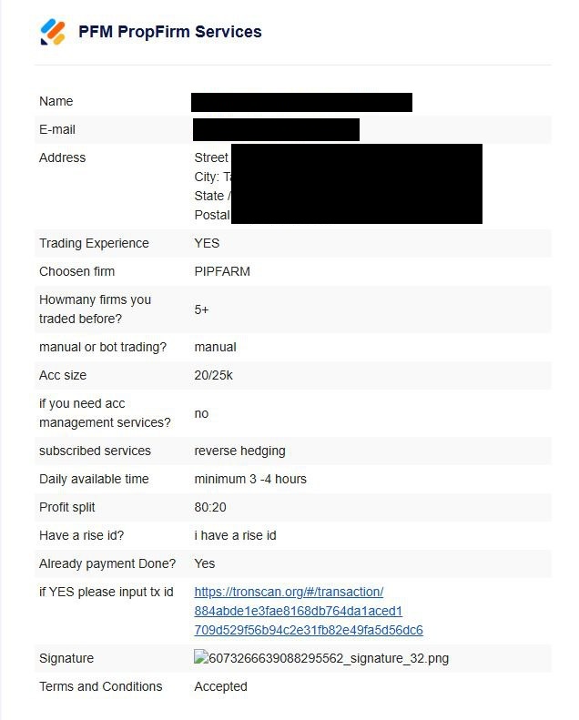 Prop firm hedging groups are so sophisticated they even give you a term sheet when you sign up.

PipFarm is watching you 👀