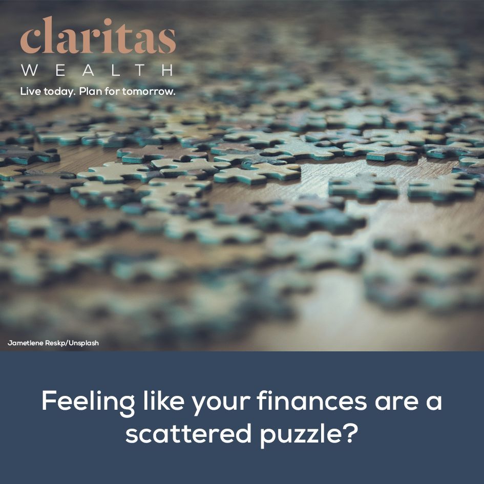 Feeling like your finances are a scattered puzzle? 🧩

Life keeps us busy, and it's easy for pensions and investments to get disorganised.

At Claritas Wealth, we help you see the full picture.

Ready to put the pieces together?