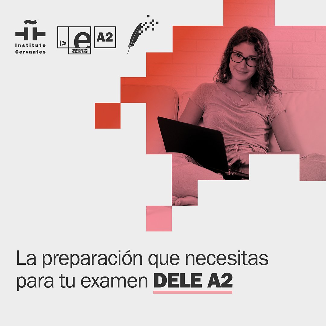 InstCervantes's tweet photo. 📌¿Quieres aprobar tu examen DELE A2?
Nuestros cursos de preparación #DELEA2 te ayudarán a conseguirlo 👍
✔️100 % en línea
✔️25 horas de formación y 90 días de acceso
✔️ Vídeos, actividades y exámenes reales
🛒 https://t.co/aKedVehOyk https://t.co/fchEpwgEda
