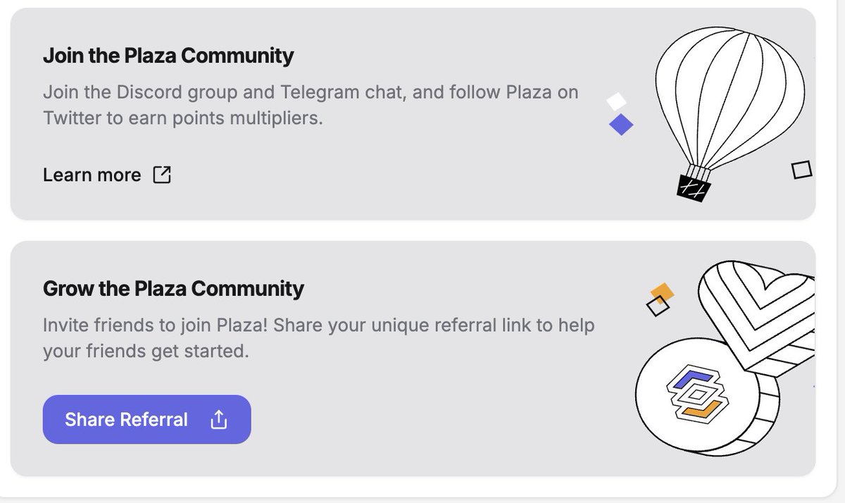 0xECee's tweet photo. 🔹 Claim Multipliers for Social Tasks via Guild

• Scroll to "Join the Plaza Community"
• Click "Learn more"
• You will be redirected to Guild page: https://t.co/HMVnJAg582 https://t.co/Axe6EywtWn