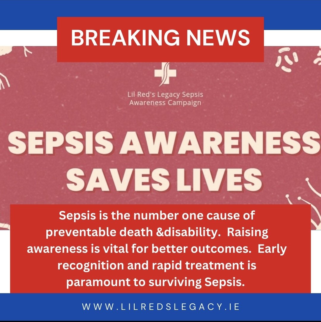 Sepsis Saturday 🫶 

Sepsis is frequently under-diagnosed at an early stage.  It's a time-critical medical emergency that requires rapid diagnosis and treatment.

lilredslegacy.ie