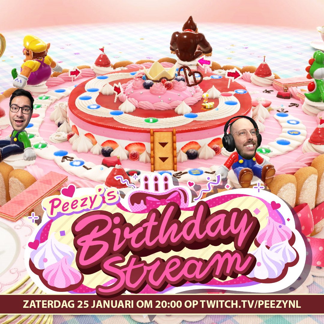 peezynl's tweet photo. Vanavond gaan we al jullie verjaardagscadeaus openmaken op stream. Uiteraard maken we er een (Mario) feestje van en gaan we ook een en ander weggeven, want wie jarig is trakteert 🎉

Wees erbij om 20.00 💜 https://t.co/flntbmoS5Q