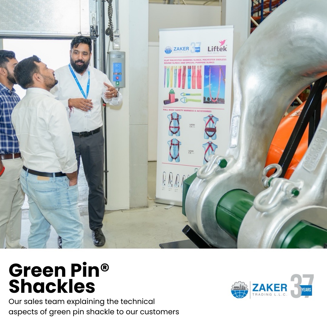 zakertrading's tweet photo. By diving deep into the technical aspects, our team is equipped to provide informed solutions and support to our clients. We continue to remain the best sources for onshore and offshore lifting solutions in the Middle East.
#SalesTeam #TechnicalDiscussion #GreenPinShackle https://t.co/F0vnknKzJX